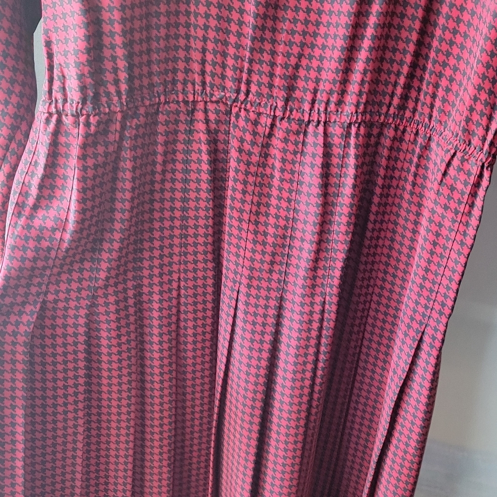 Vintage 1990's Talbots Midi Dress Size 6 Checkerboard Pattern Pleated A Line - Picture 5 of 11